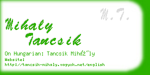 mihaly tancsik business card